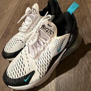 Nike Air Max White and Black with Teal Accents